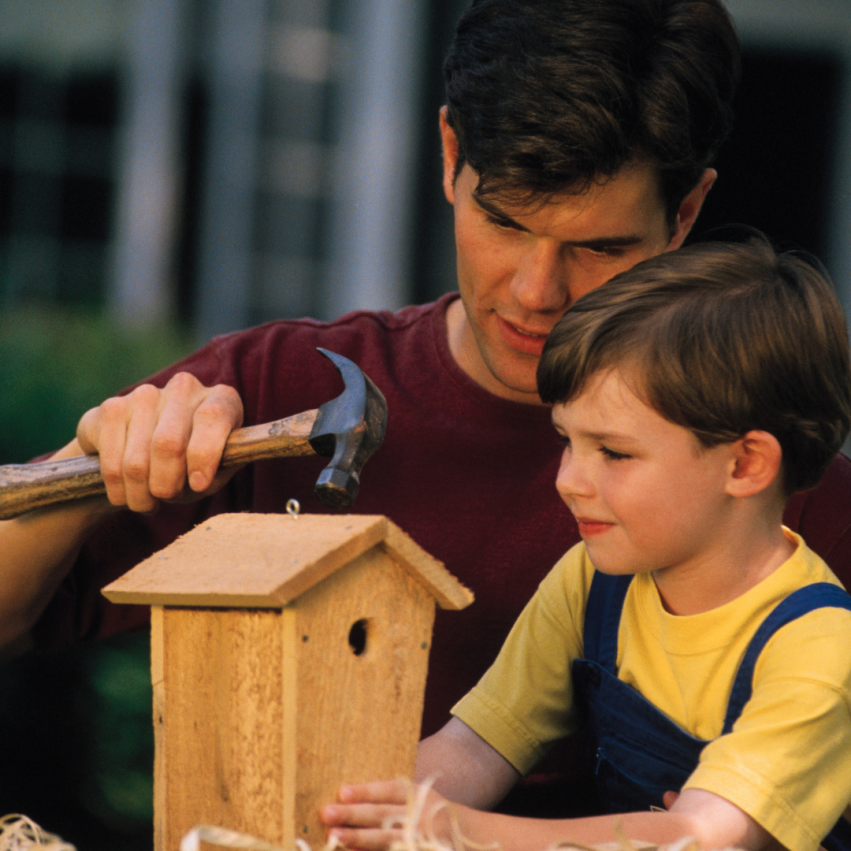 Grandpa s hobby was making birdhouses. Скворечник для детей. Мальчик мастерит скворечник. Мальчик с папой. Совместный труд в семье.