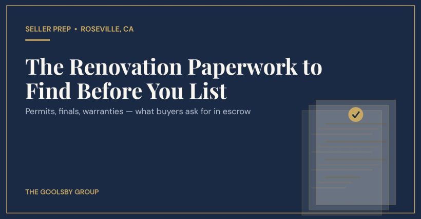 Renovated in Roseville? Paperwork to Find Before You List