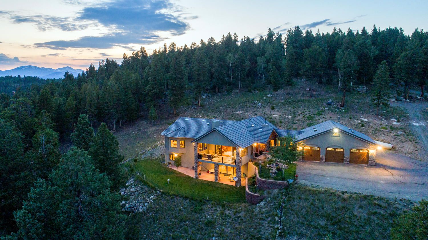 11497 Nancys Drive Conifer CO Twilight Exterior