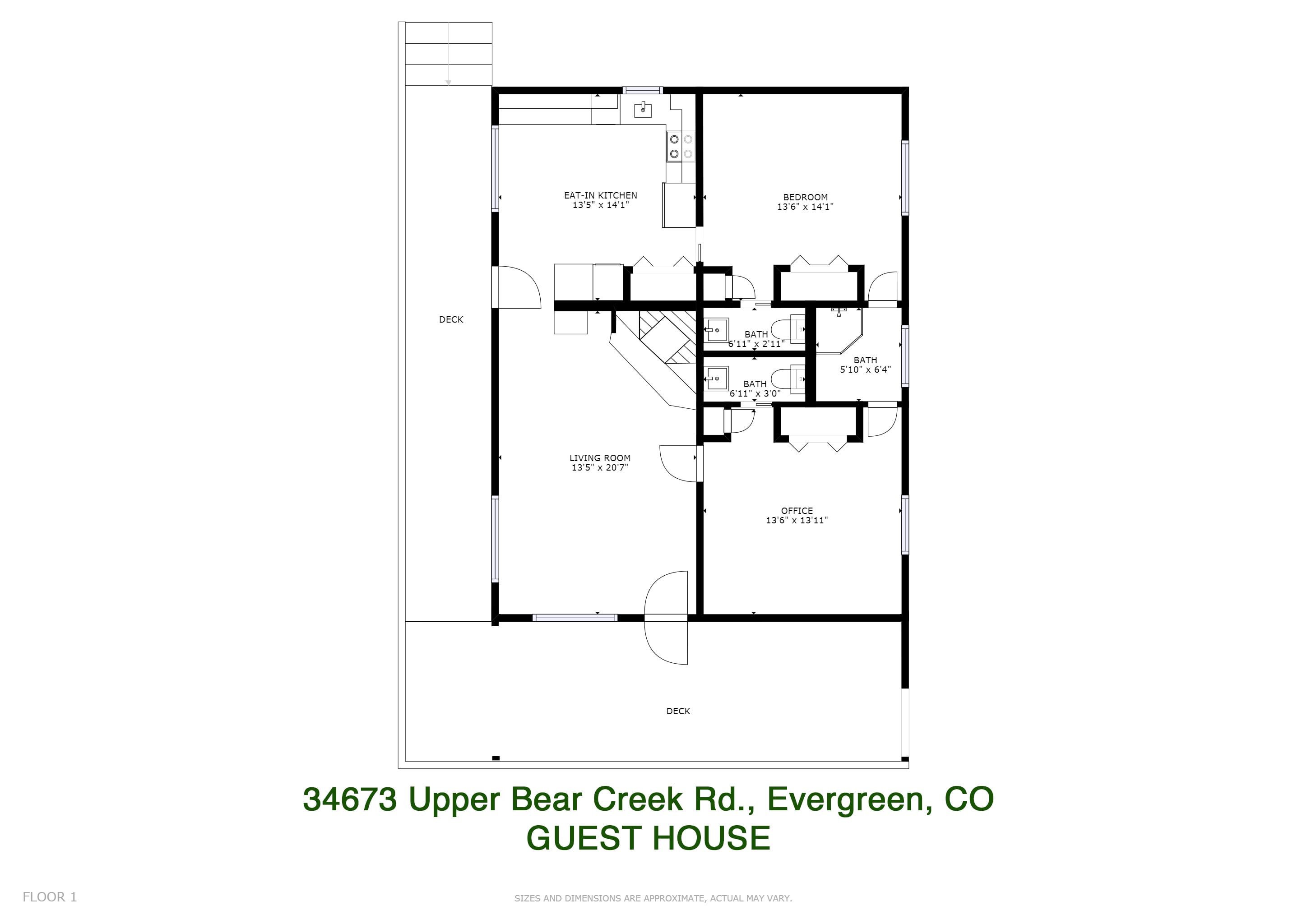 Upper Bear Creek Guest House floor plan