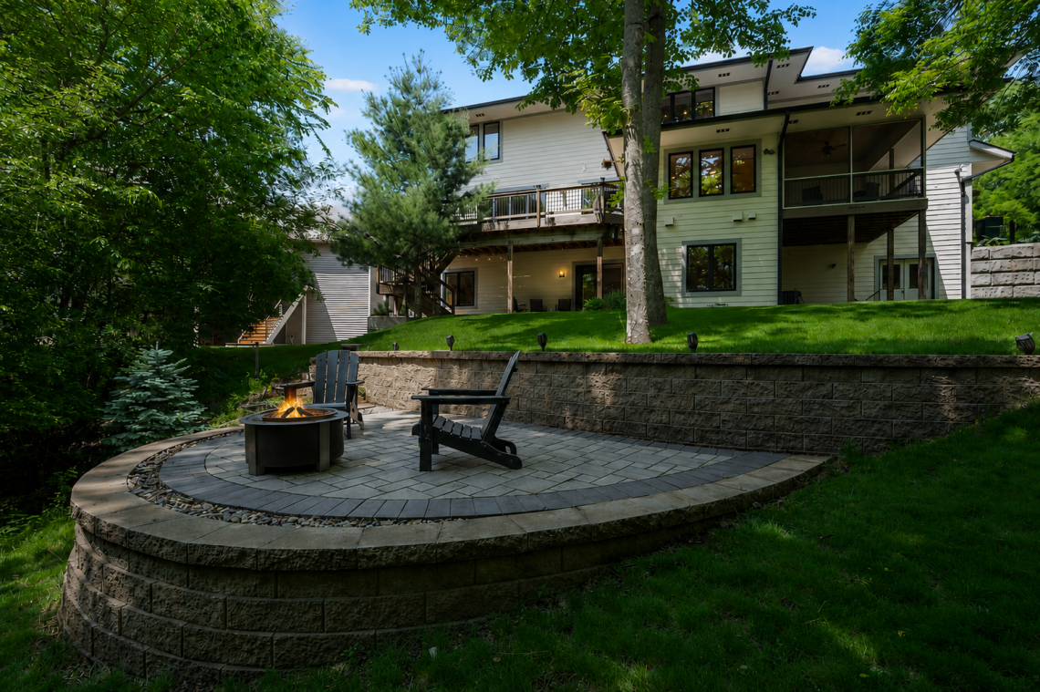 Custom fire pit aerial