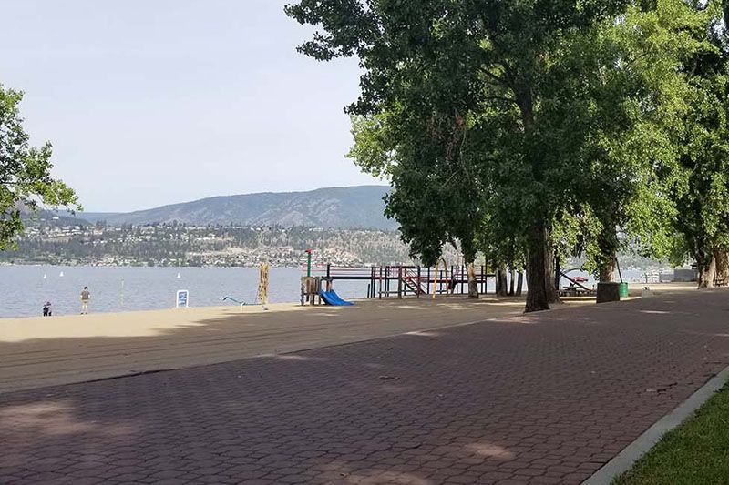 The playground at Gyro Beach in Kelowna, BC