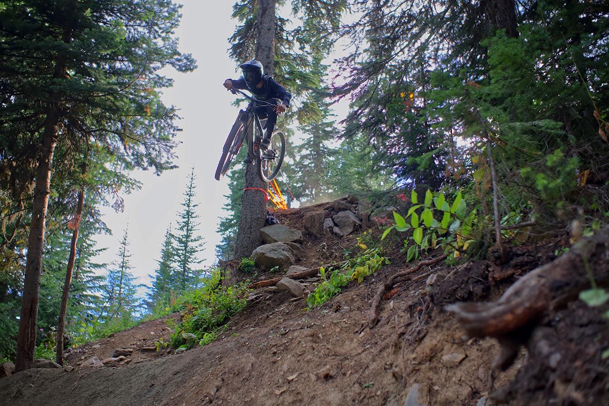 Mountain Biker catching air at Sun Peaks Resort near Kamloops