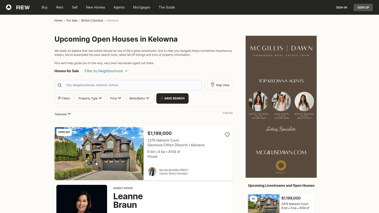 REW (Real-Estate-Wire) – Kelowna Open Houses