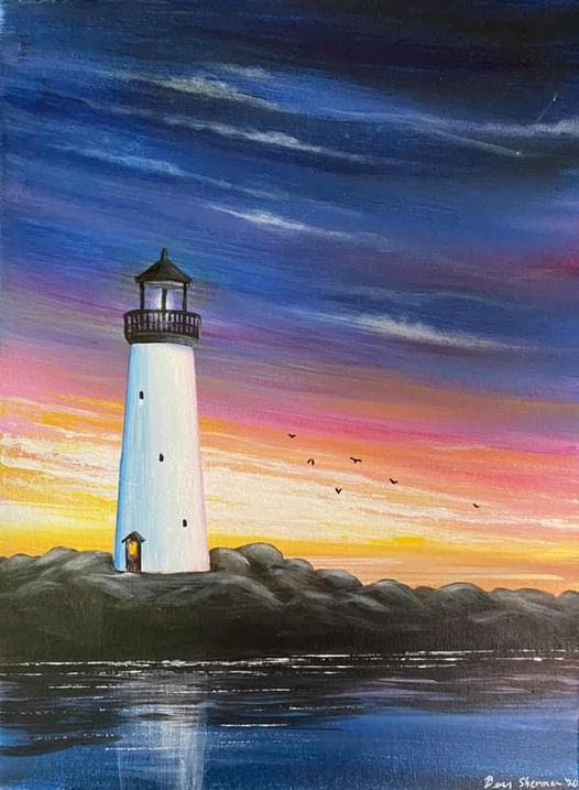 Sunset Lighthouse, a PAINT & SIP EVENT with Lisa