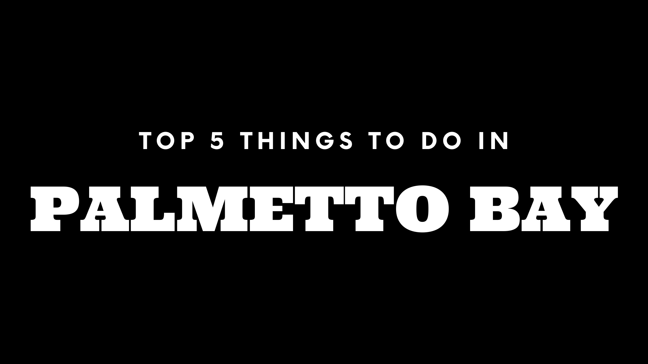 Top 5 Things To Do in Palmetto Bay