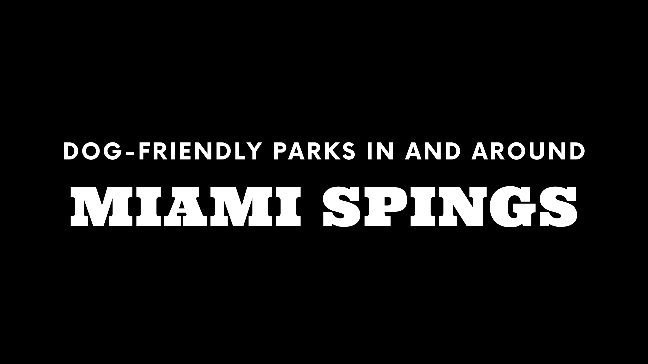 Dog-Friendly Parks In and Around Miami Springs