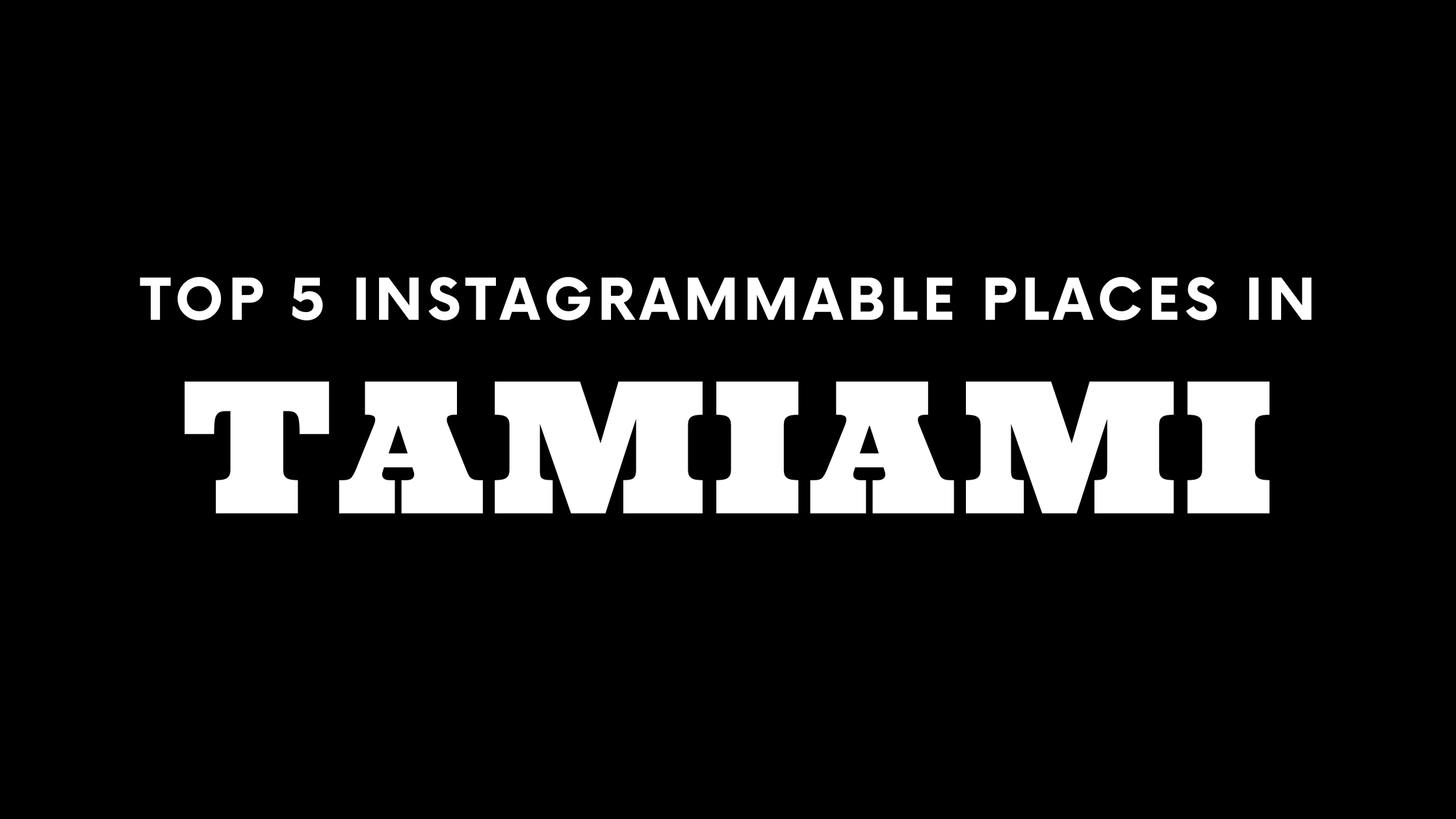 Top 5 Instagrammable Places in Tamiami