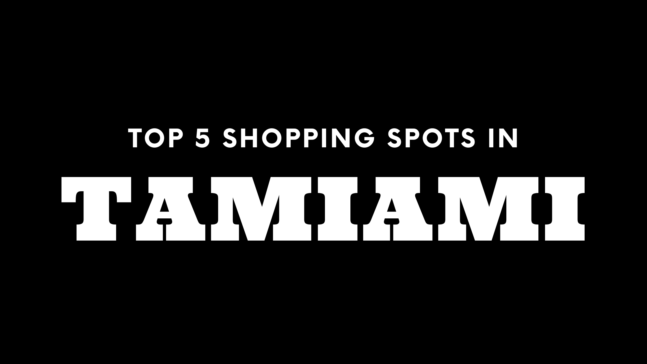 Top 5 Shopping Spots in Tamiami