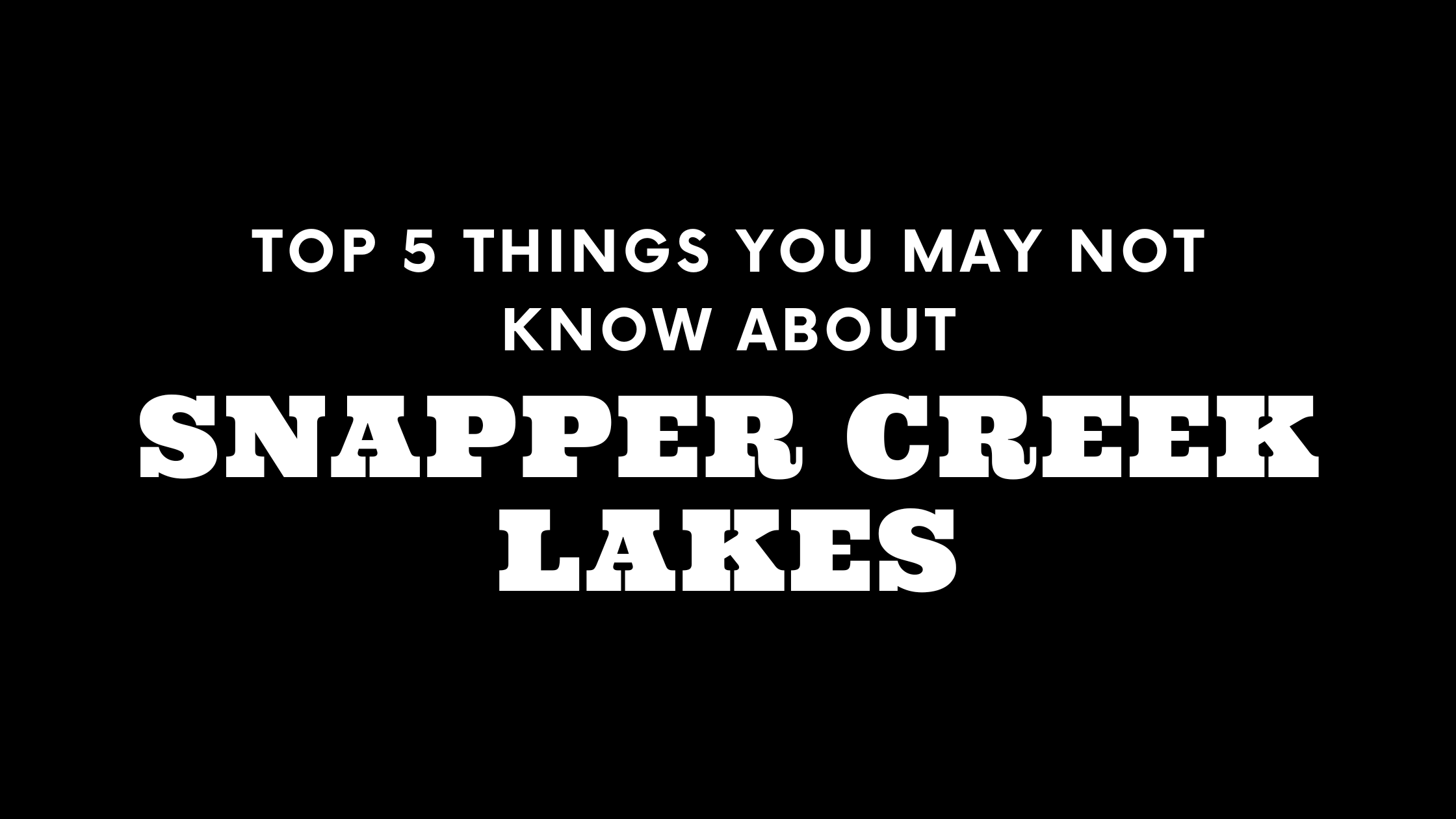 Top 5 Things You May Not Know About Snapper Creek Lakes