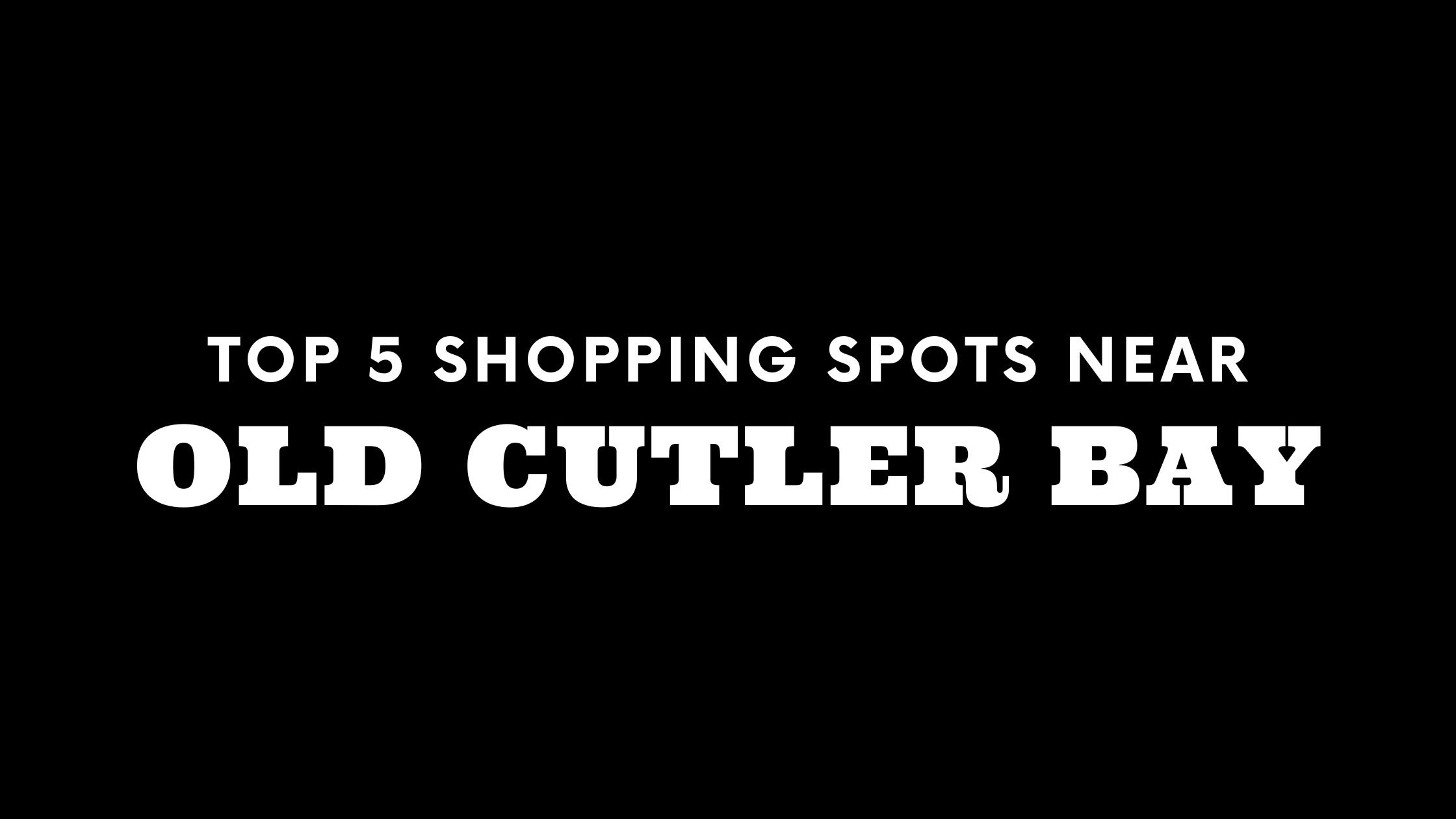 Top 5 Shopping Spots Near Old Cutler Bay