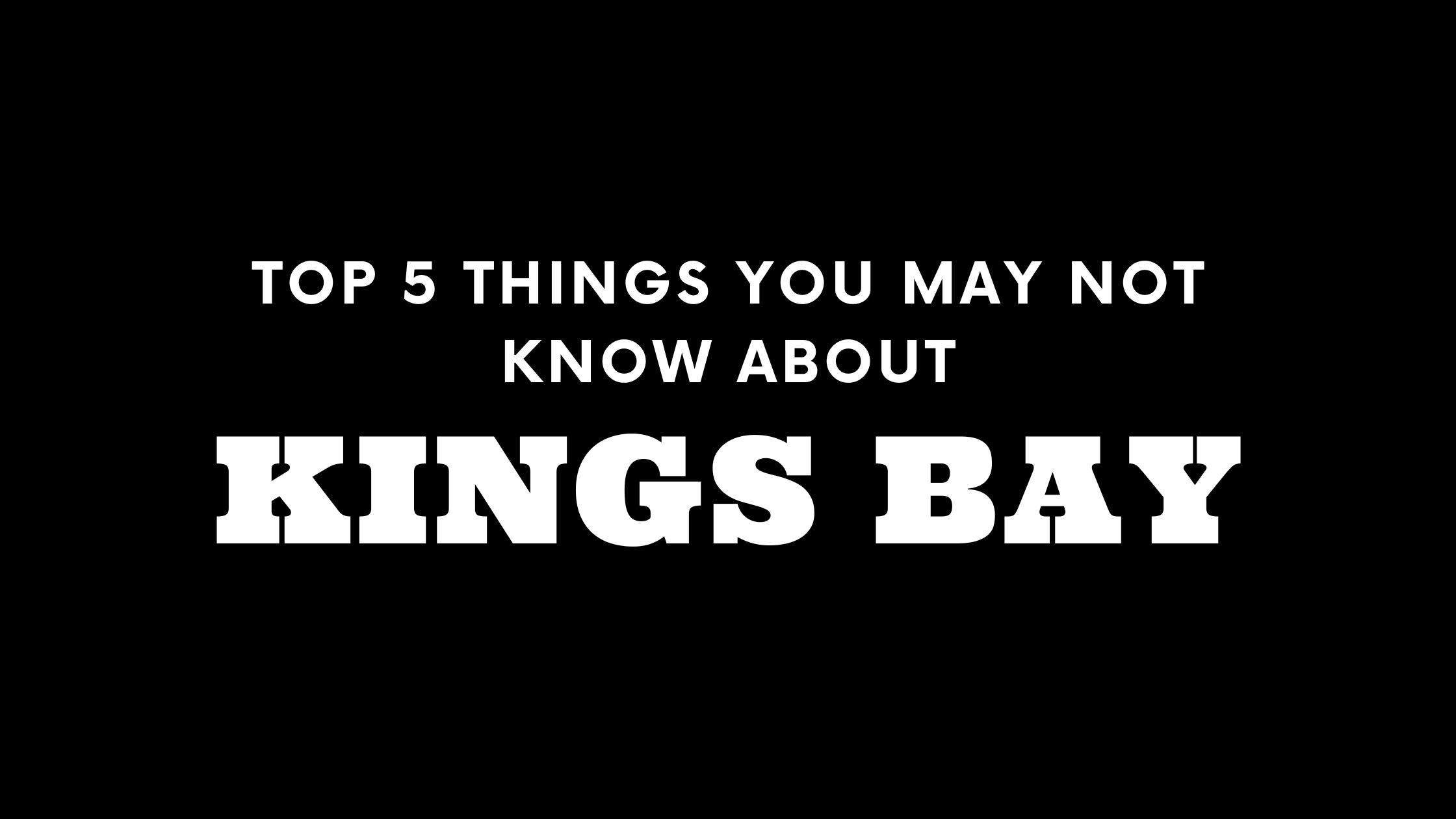 Top 5 Things You May Not Know About Kings Bay