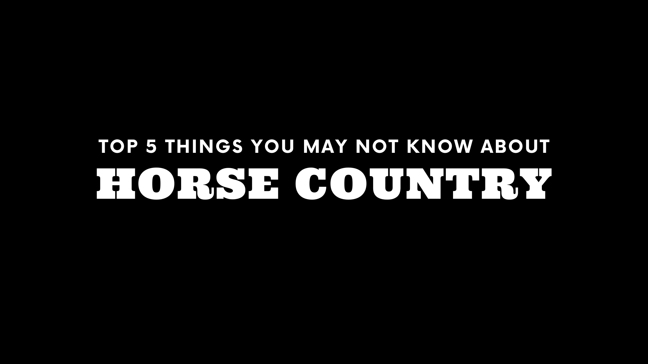 Top 5 Things You May Not Know About Horse Country
