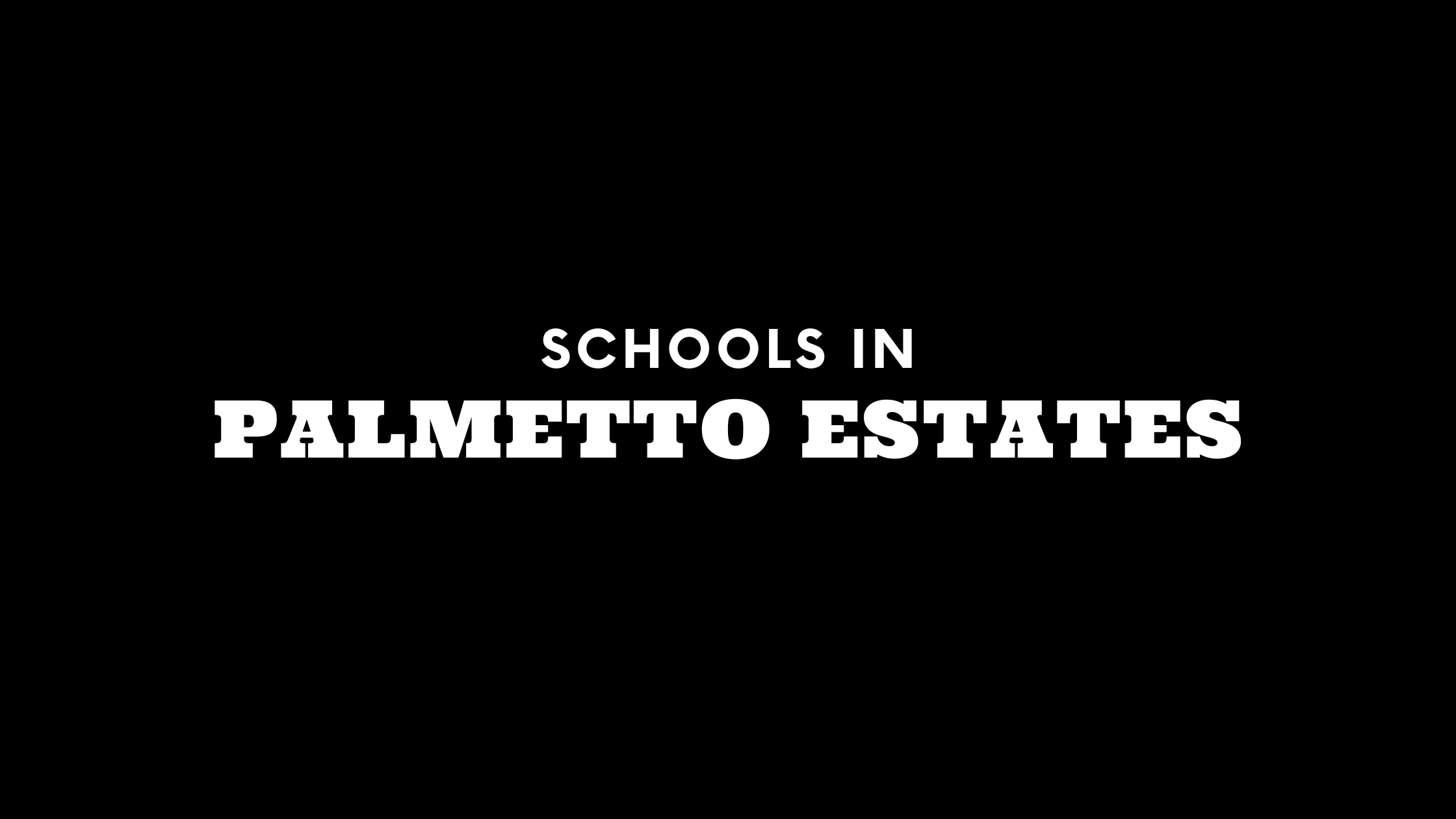 Best Schools in Palmetto Estates
