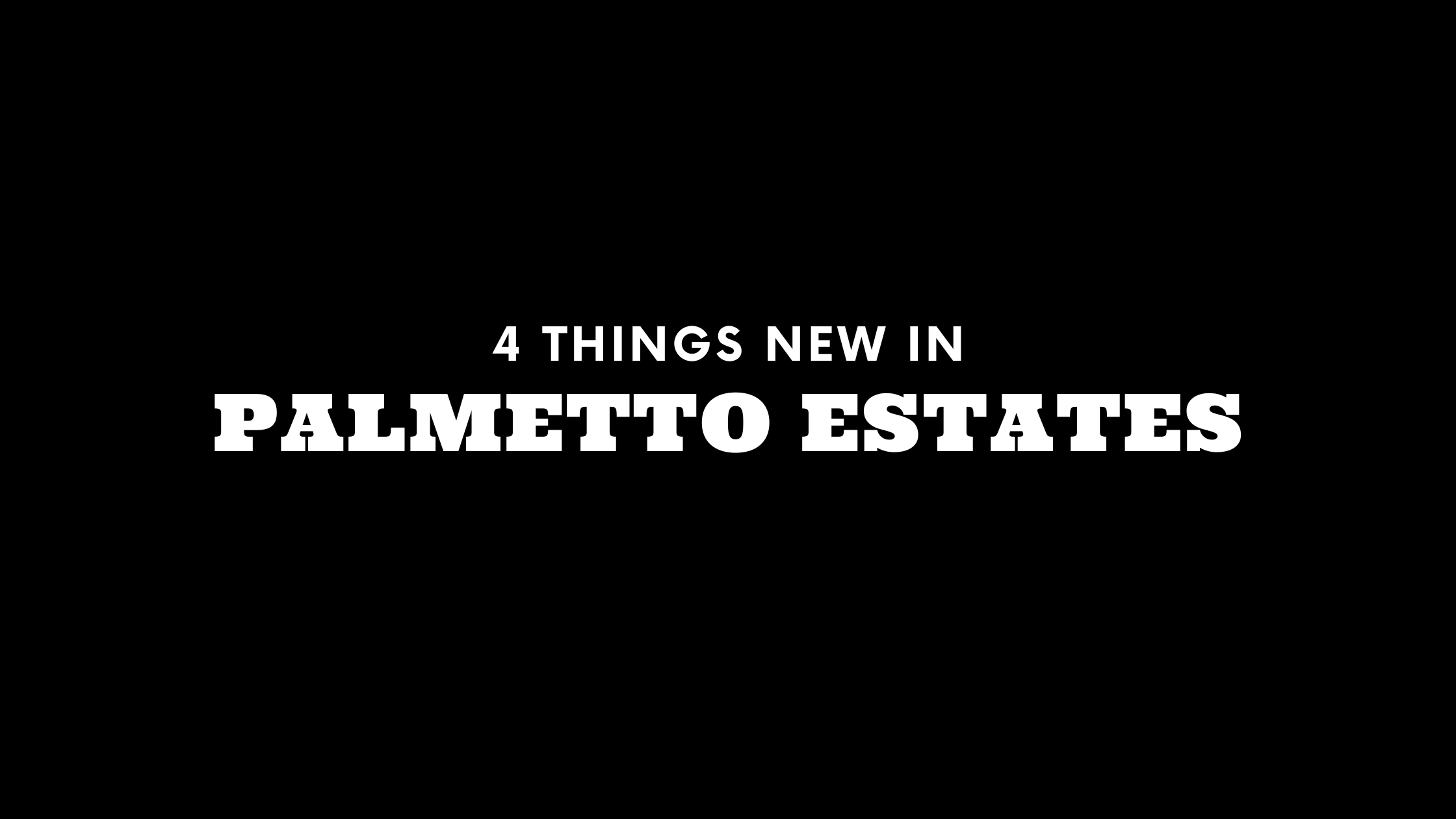 4 Things New in Palmetto Estates!
