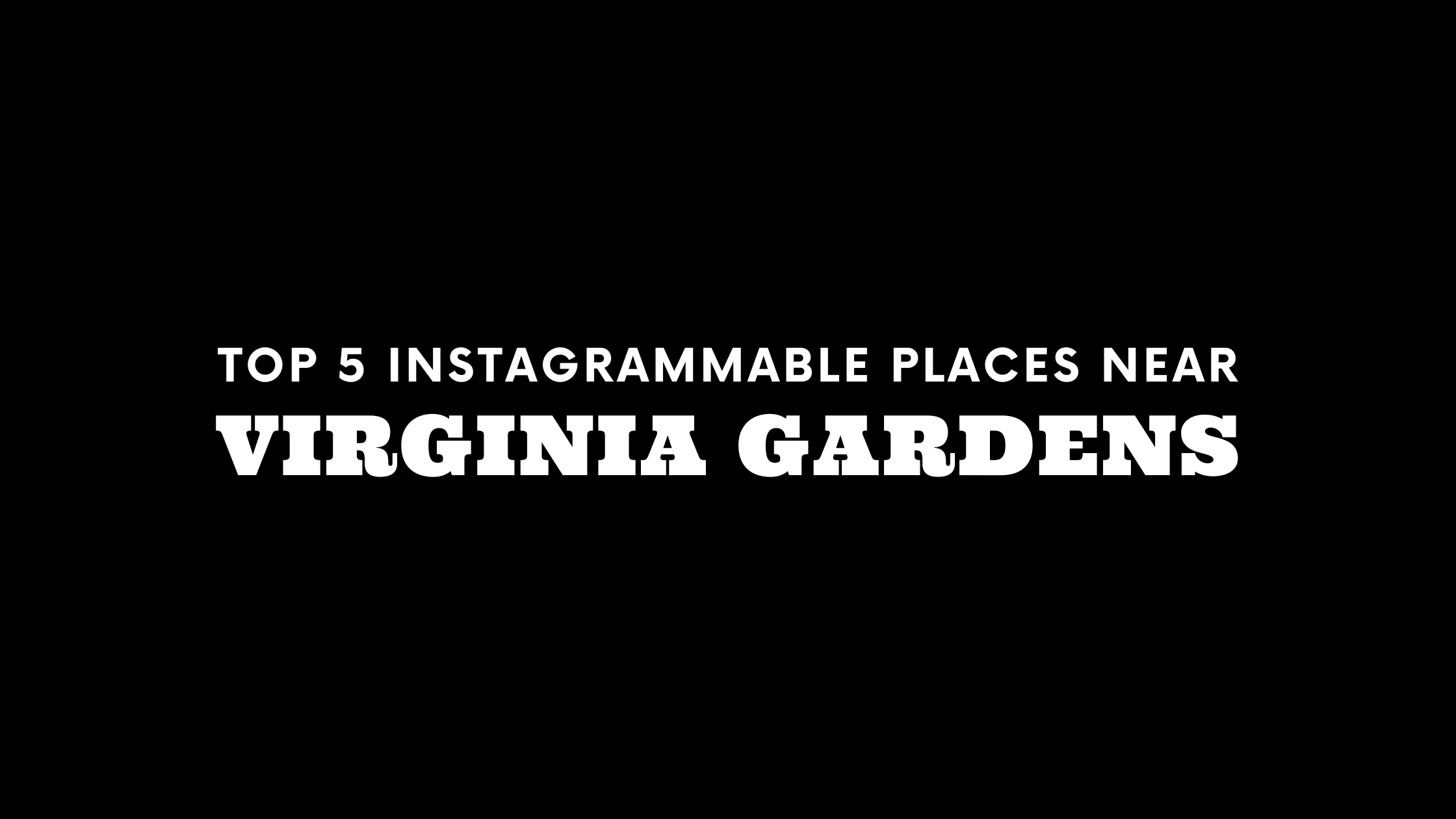 Top 5 Instagrammable Places Near Virginia Gardens