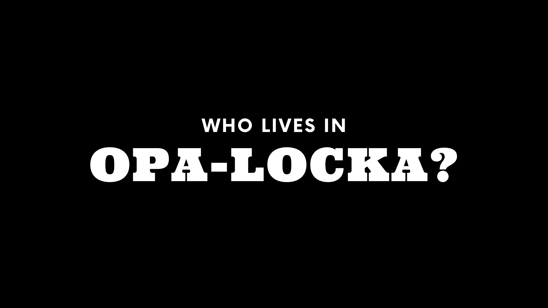 Who Lives in Opa-Locka? (It's Not Who You Think!)