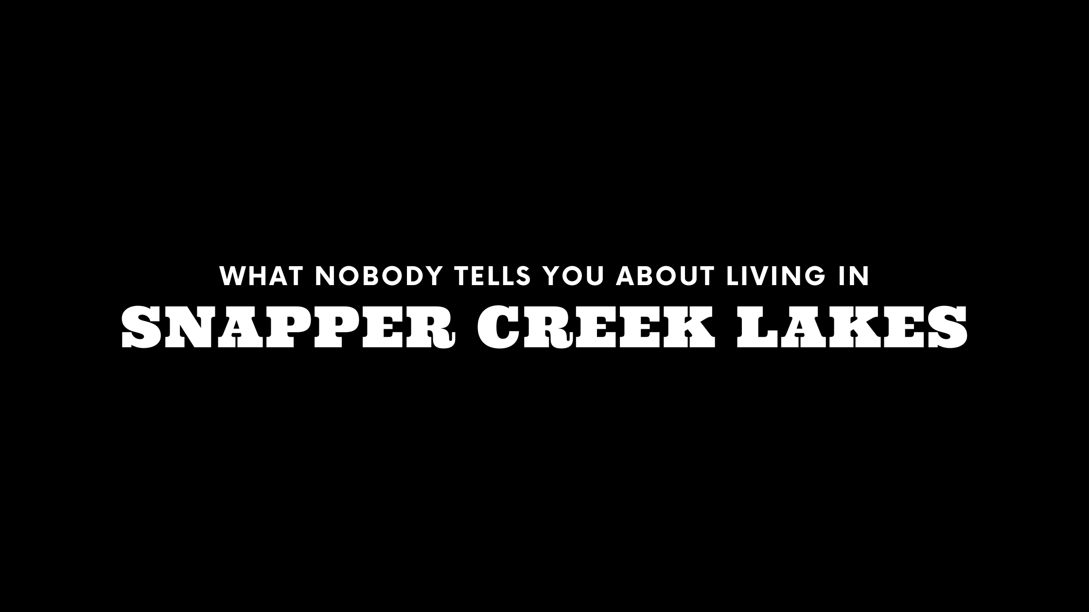 What Nobody Tells You About Living in Snapper Creek Lakes