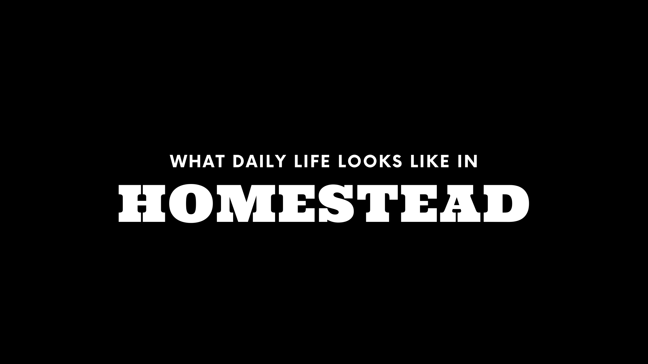 What Daily Life Looks Like in Homestead