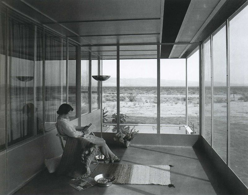 Grace Miller on the porch of her home