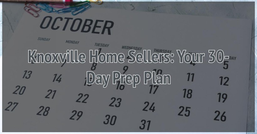 Knoxville Home Sellers: Your 30-Day Prep Plan