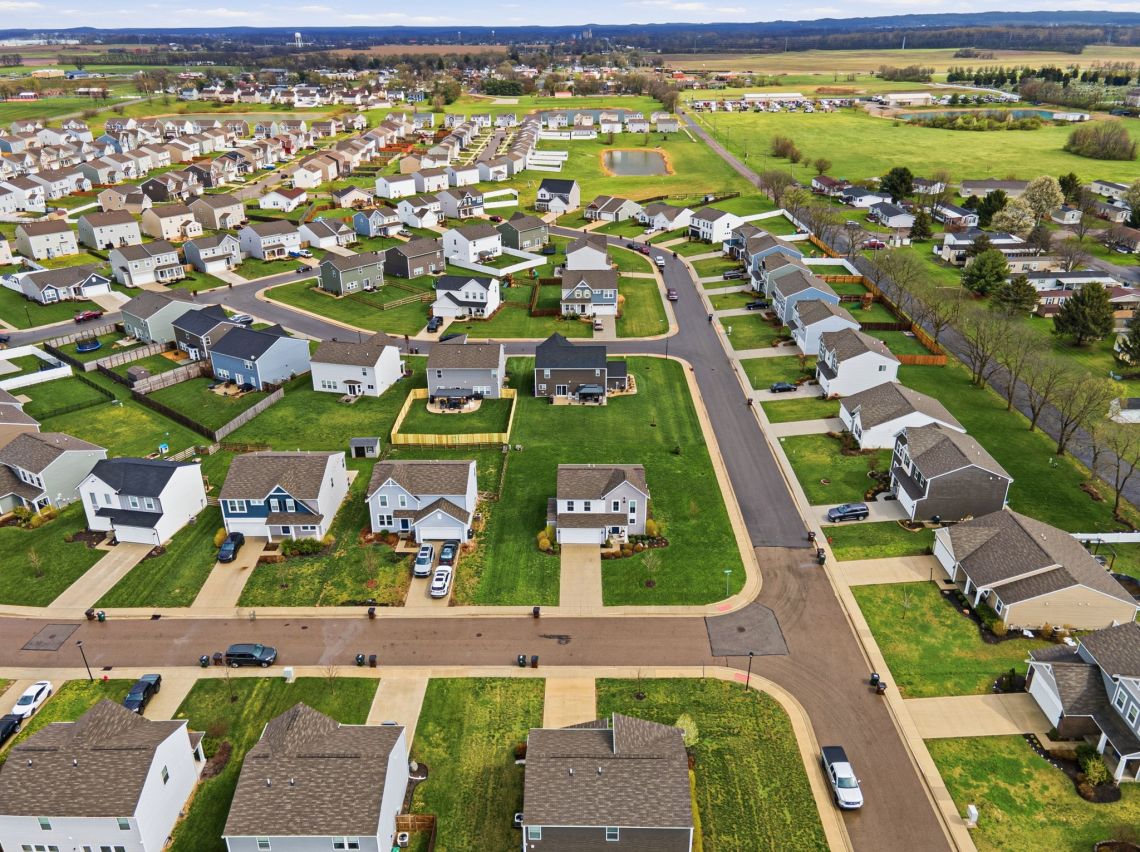 Aerial view of Scioto Landing neighborhood
