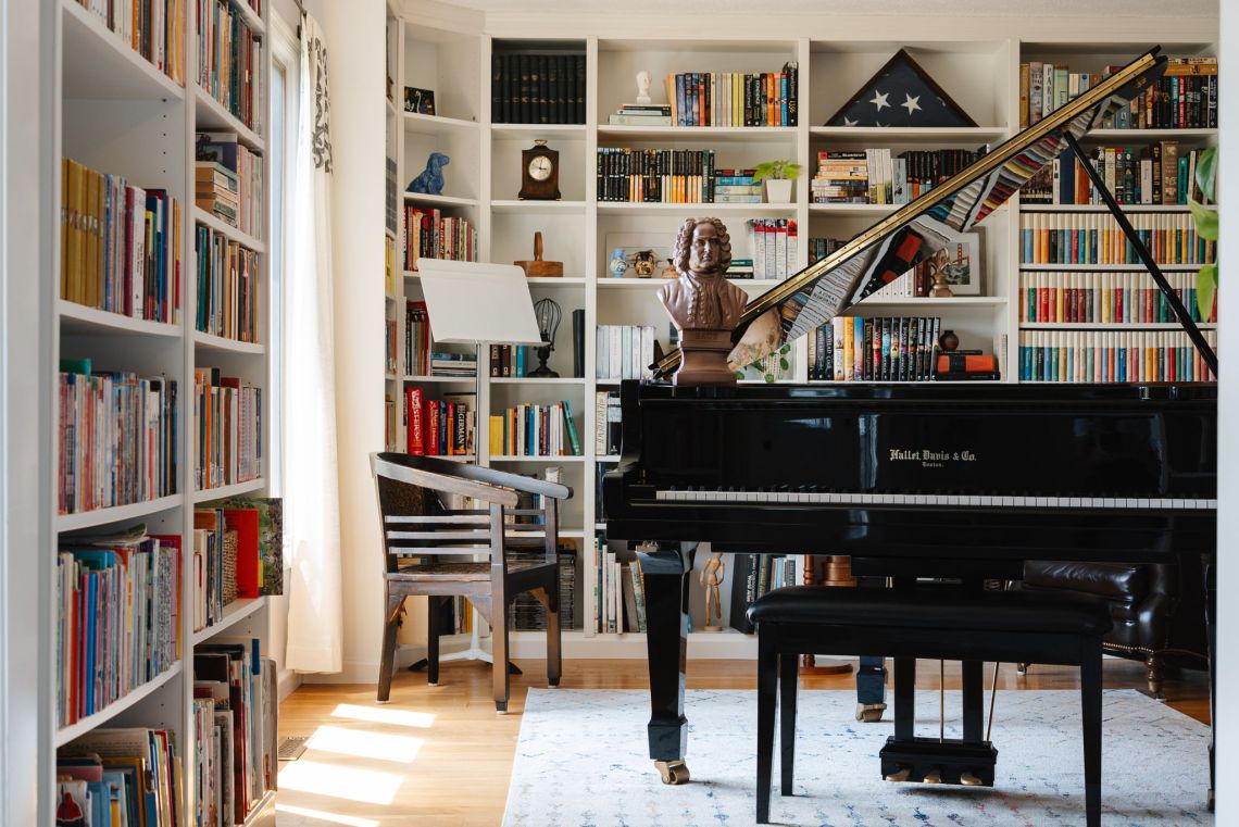 Floor-to-ceiling library at 2406 Parkview Dr