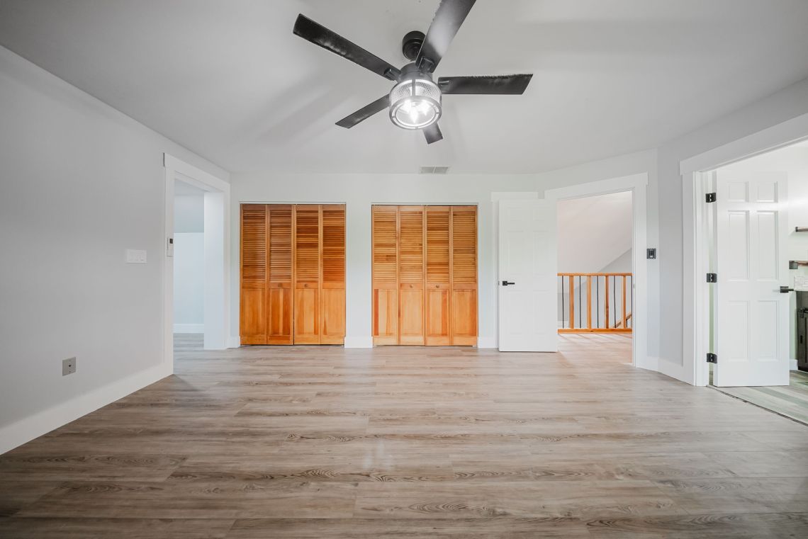 the upstairs primary bedroom