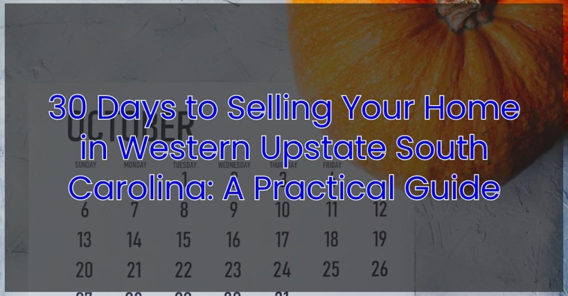 30 Days to Selling Your Home in Western Upstate South Carolina: A Practical Guide