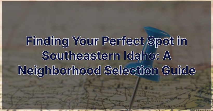 Finding Your Perfect Spot in Southeastern Idaho: A Neighborhood Selection Guide