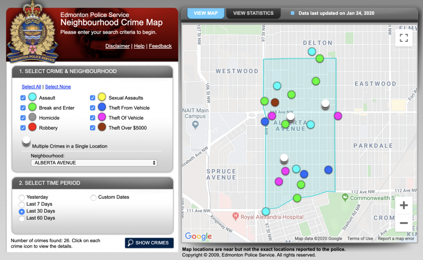 EPS Neighbourhood Crime Map