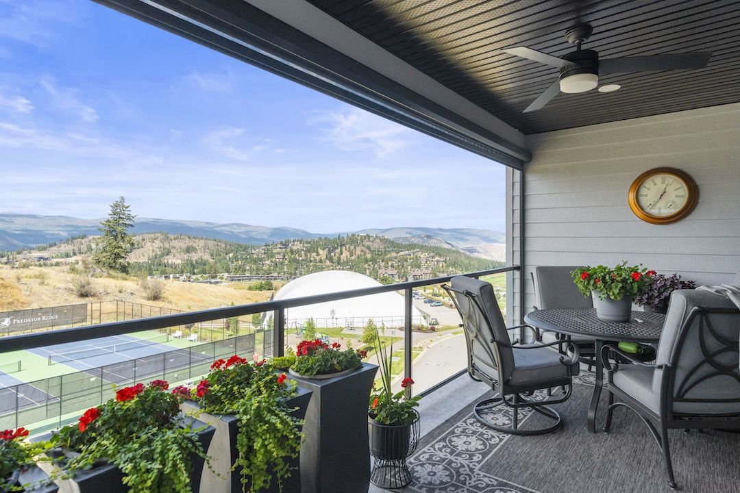 Upper deck with BBQ and mountain views