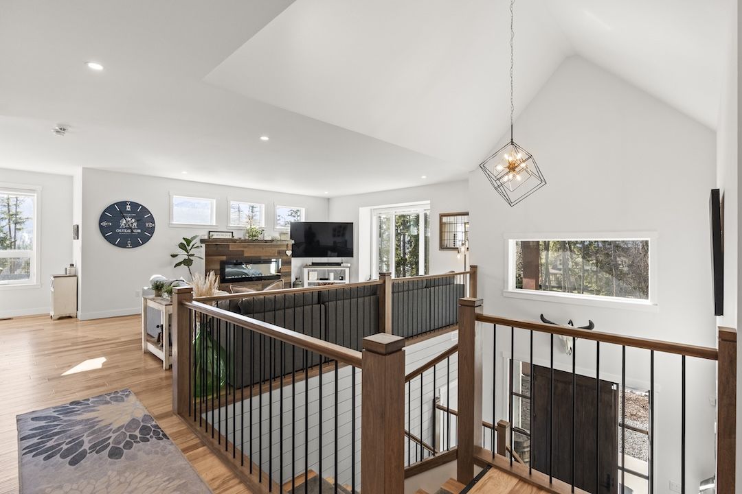 Open kitchen and living area on the upper level at 3200 20 Street NE