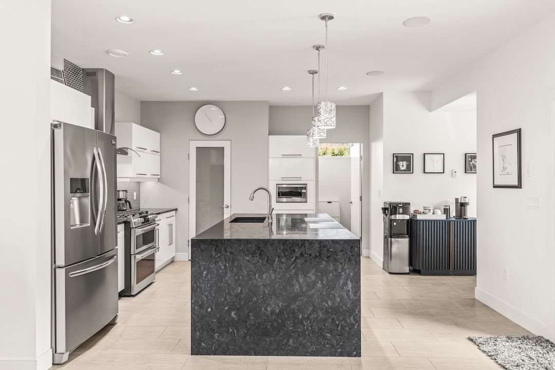 Kitchen with the waterfall island