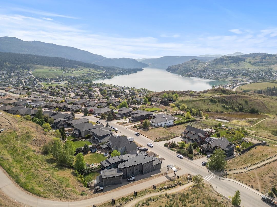 Aerial view of the neighbourhood looking toward Kalamalka Lake