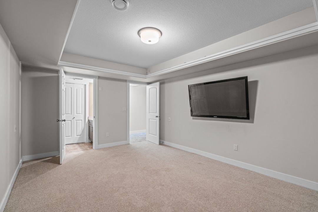Basement-level entryway looking into the home