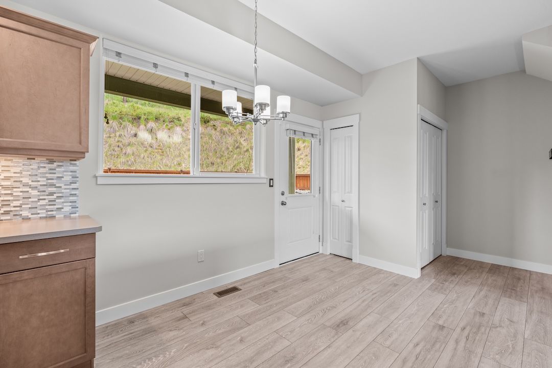 Kitchen island and pantry on the main living level