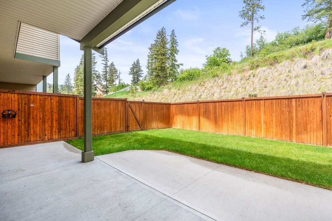 Backyard view showing east-side privacy with no neighbours