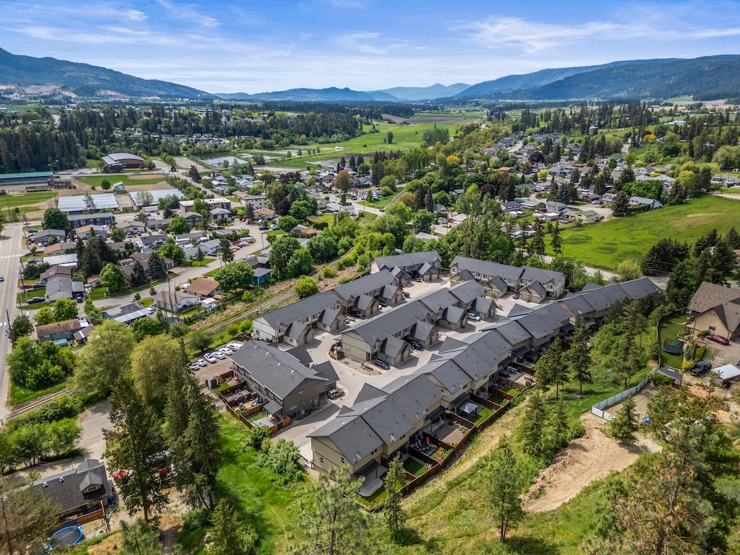 Aerial perspective of Armstrong and the surrounding valley