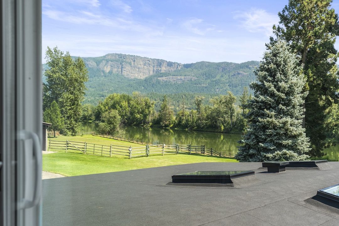 View out to the Shuswap River and Enderby Cliffs