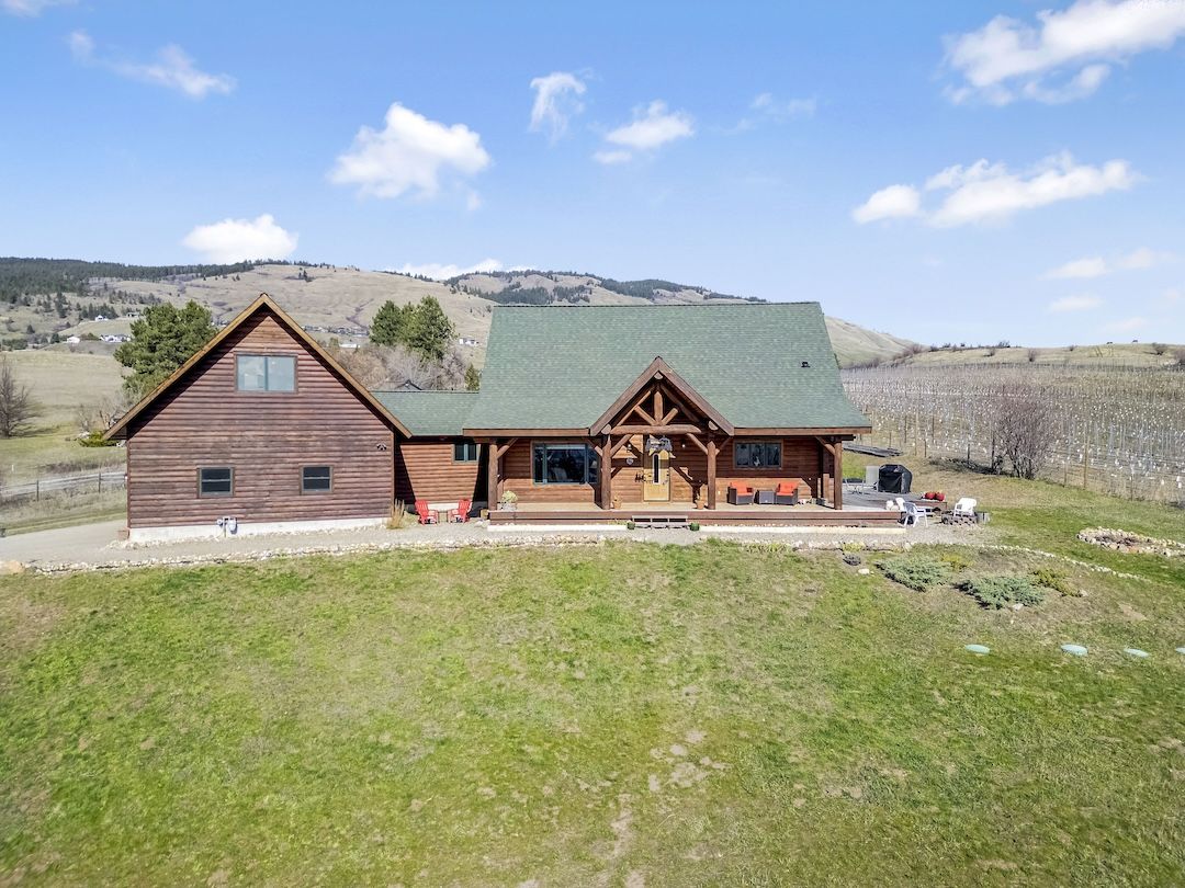 Exterior of the log home