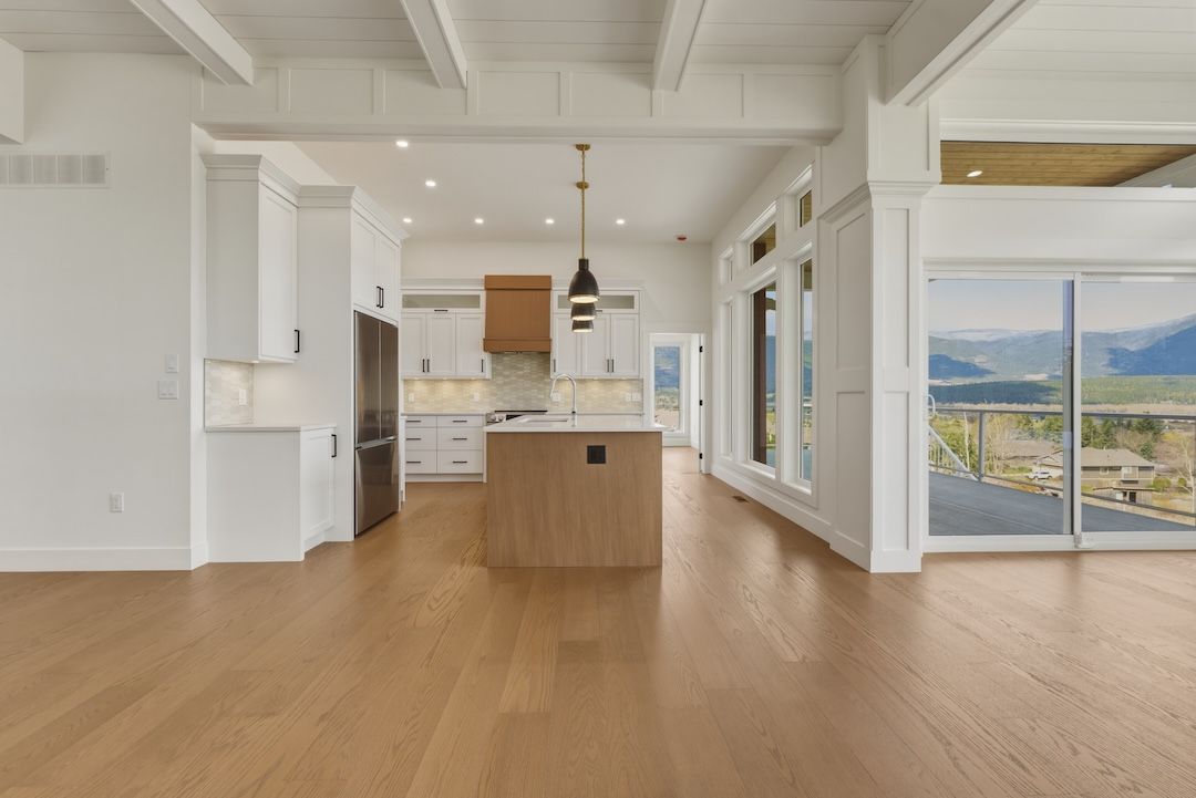 Kitchen with large island and walk-in pantry