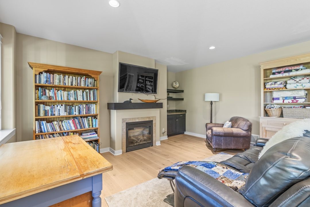 Lower-level media room