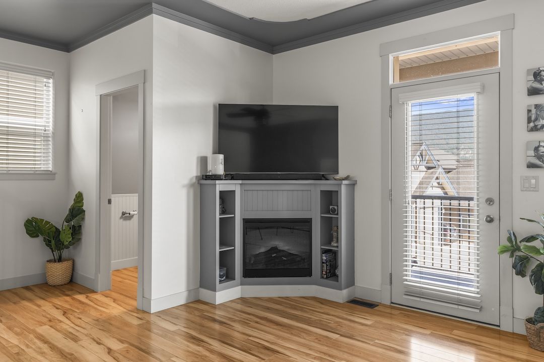 Living room with fireplace