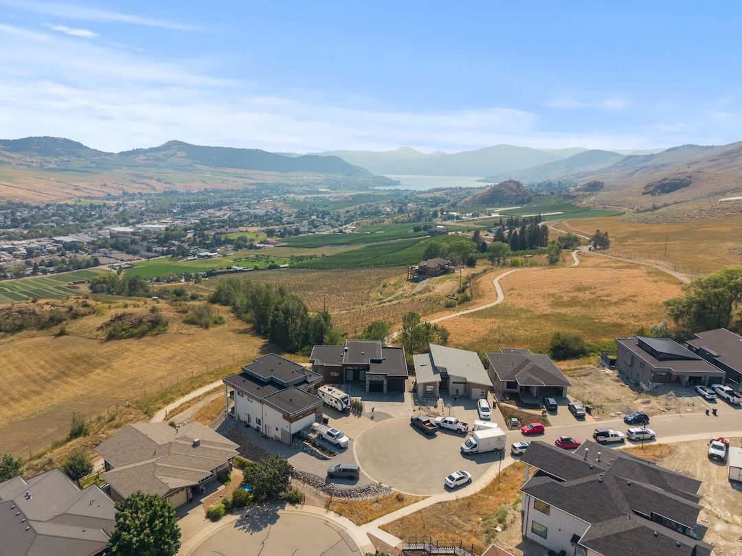 Aerial view over the valley toward Okanagan Lake