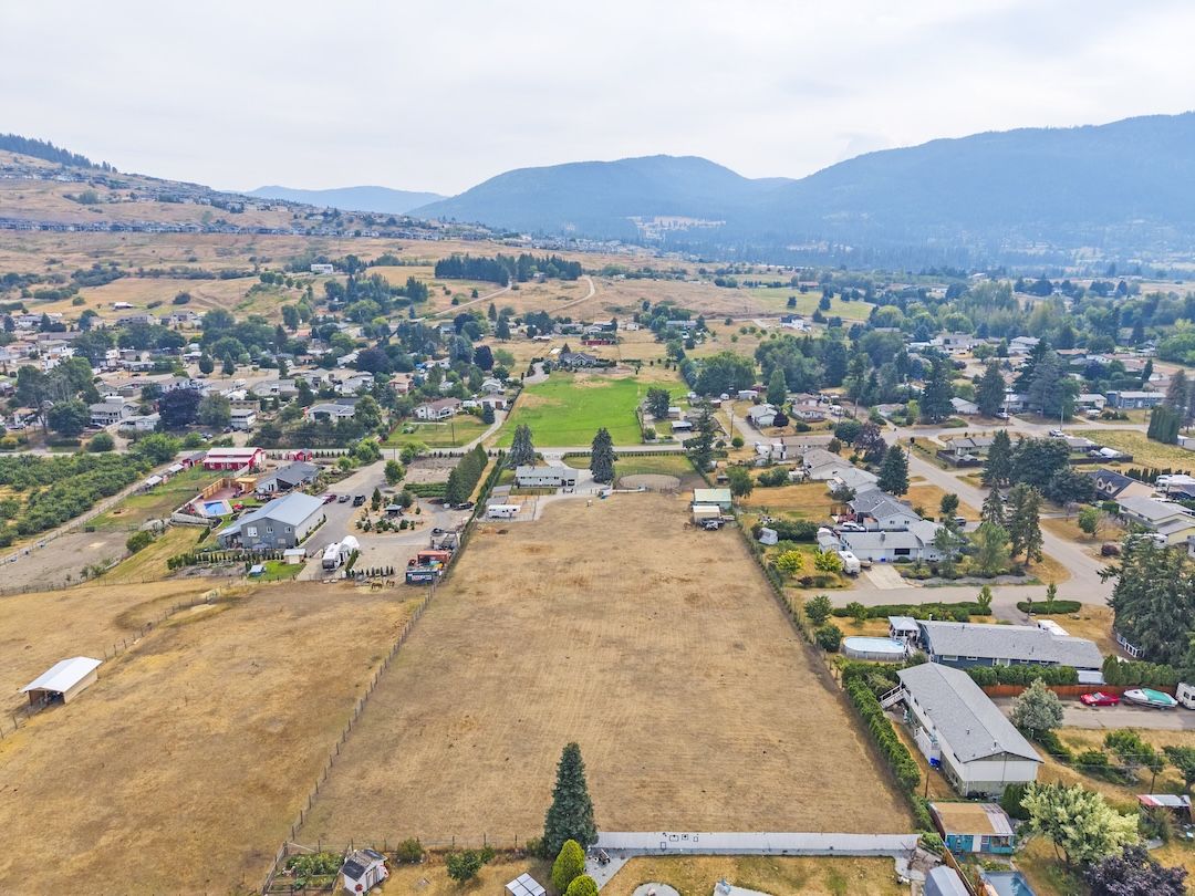 Aerial of the home and acreage