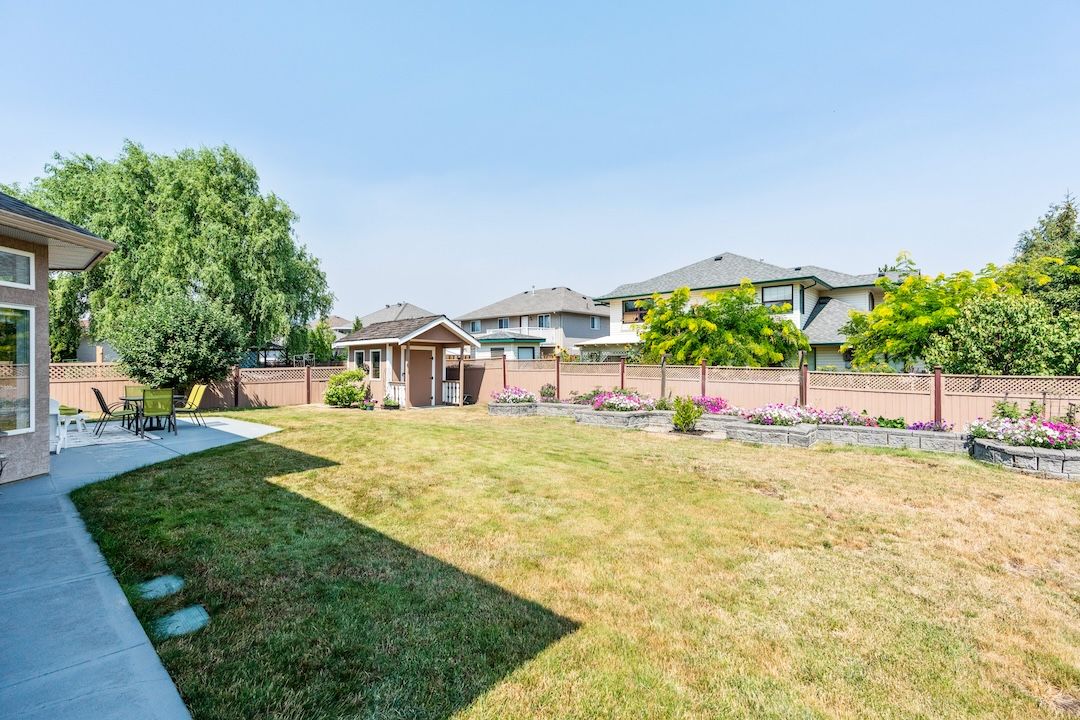 Fenced backyard