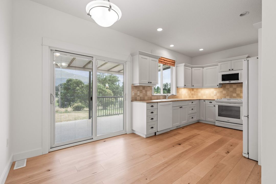 Kitchen opening to patio