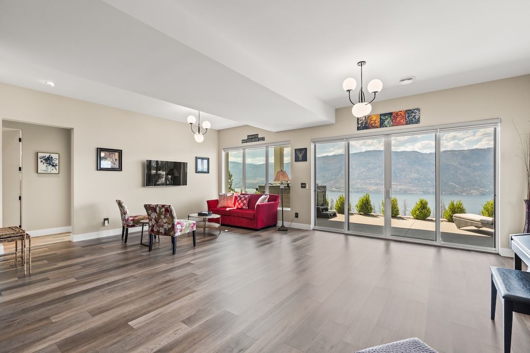 Lower-level recreation room with walk-out access