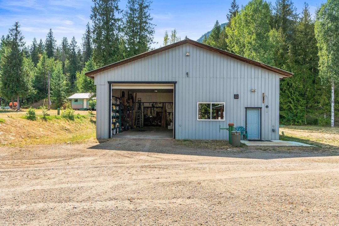 The detached 40 by 50 foot insulated shop